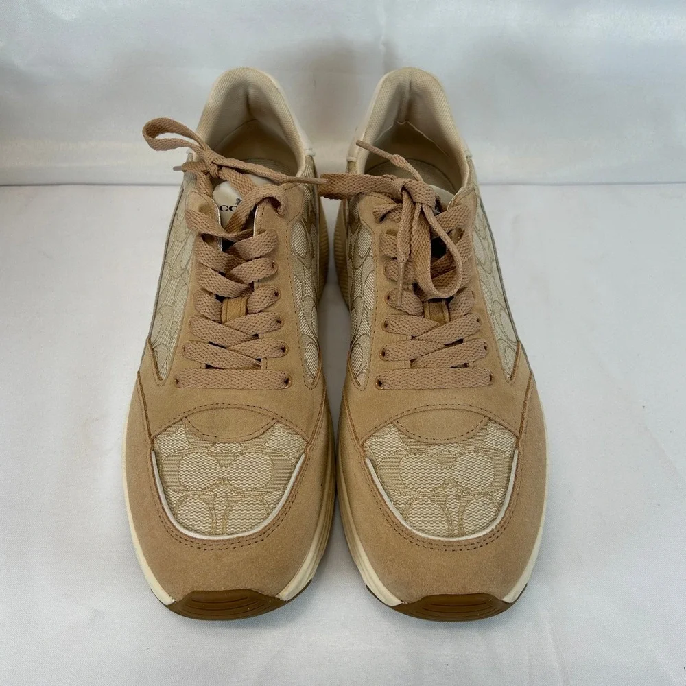 Coach C152 Sig Tech Runner Light Khaki Chalk G5057 Womens 11 B Sneaker